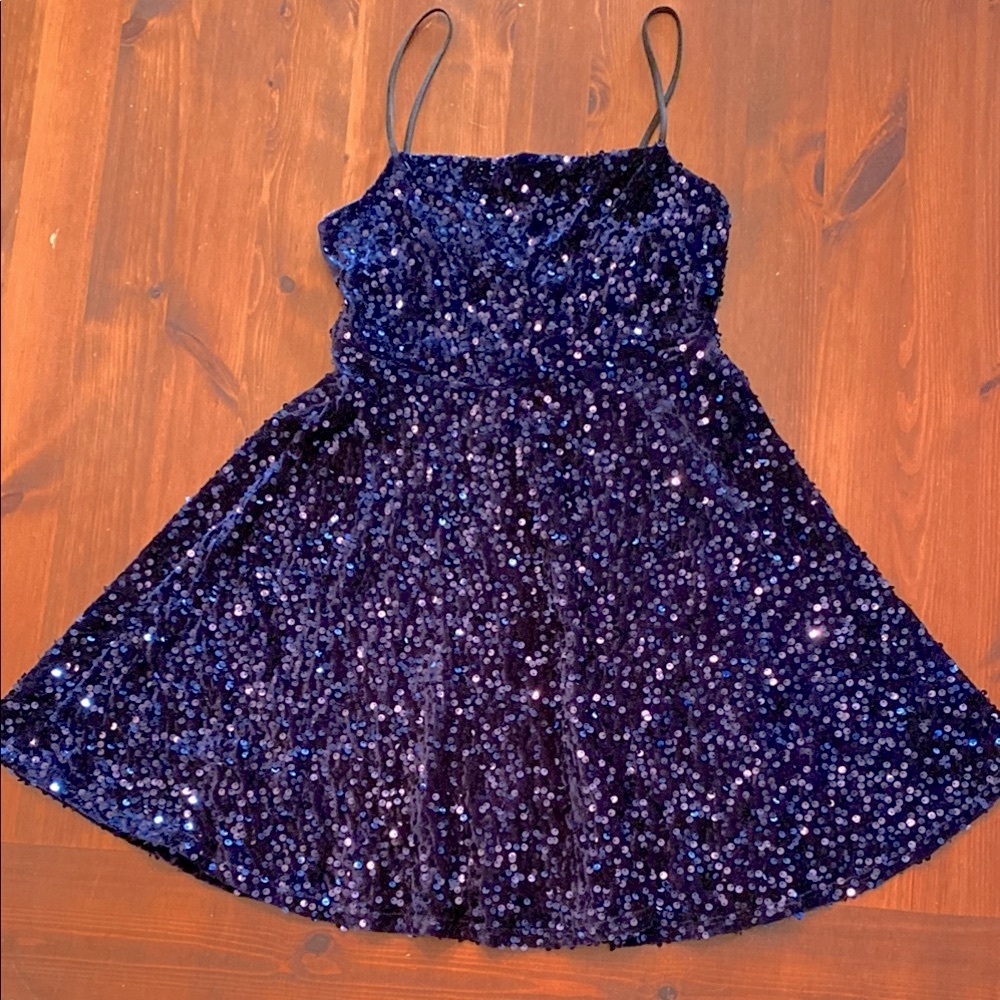 Envy + Grace Sequin Dress Navy Blue Size S